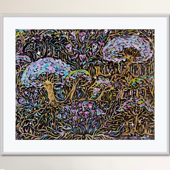 Dark Forest Art Print of Oil Painting Magical Fantasy woodland medieval fairy - Picture 4 of 8